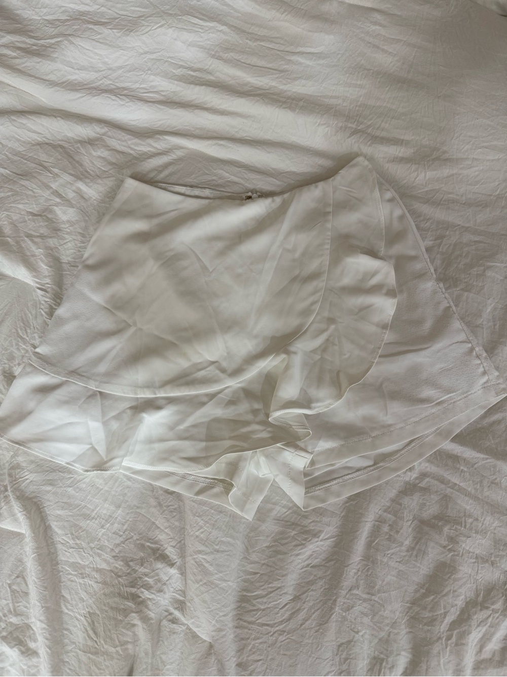 Princess Polly White Ruffle Wrap Skort